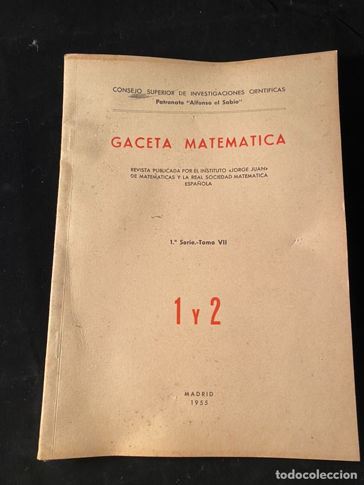 Libros de segunda mano de ciencias: Gaceta Matem&aacute;tica Madrid 1955 - Foto 1