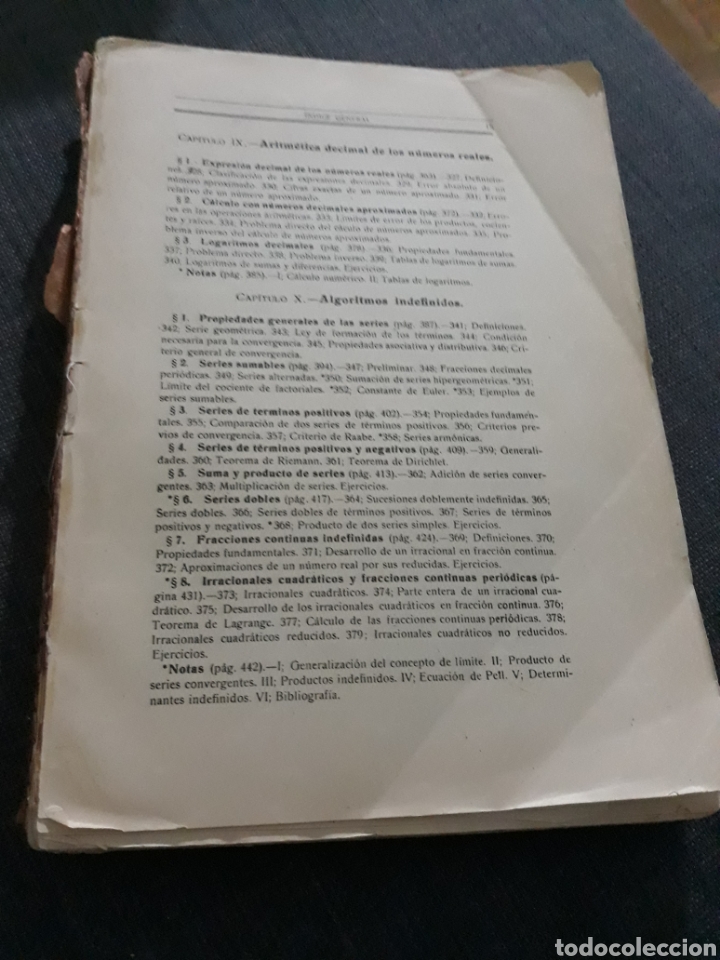 Libros de segunda mano de ciencias: ELEMENTOS DE ANALISIS ALGEBRAICOS REY PASTOR - Foto 1