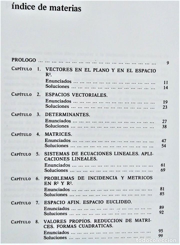 Libros de segunda mano de Ciencias: EJERCICIOS DE ÁLGEBRA LINEAL Y GEOMETRÍA - SIXTO RIOS - Foto 2 - 221957338