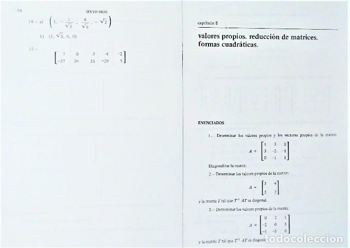 Libros de segunda mano de Ciencias: EJERCICIOS DE ÁLGEBRA LINEAL Y GEOMETRÍA - SIXTO RIOS - Foto 6 - 221957338