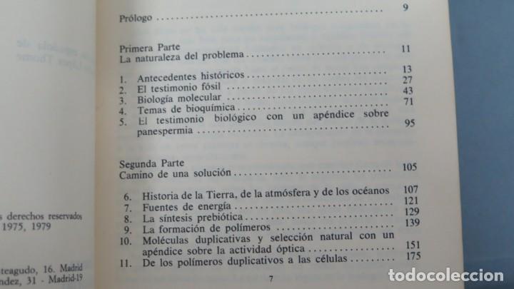 Libros de segunda mano: LOS OR&Iacute;GENES DE LA VIDA. L.E. ORGEL - Foto 2