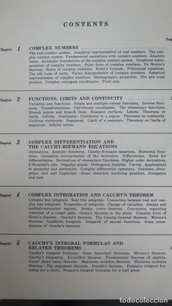 Libros de segunda mano de ciencias: THEORY AND PROBLEMS OF COMPLEX VARIABLES. SPIEGEL - Foto 3