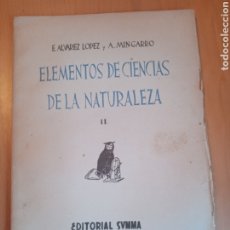 Libros de segunda mano: ELEMENTOS DE CIENCIAS DE LA NATURALEZA EDITORIAL SUMMA 1941. Lote 199514380