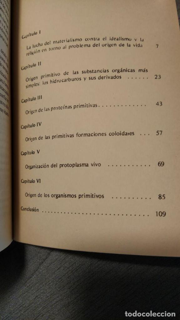Libros de segunda mano: El origen de la vida.  Oparin.  Akal 1980. - Foto 4