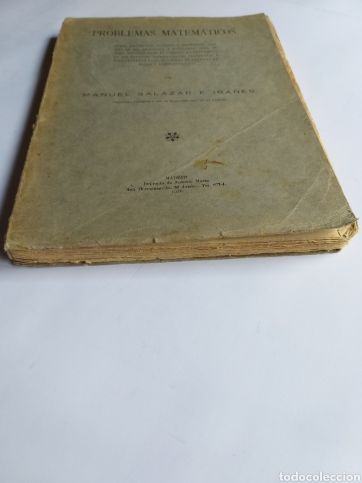Libros de segunda mano de ciencias: Problemas matem&aacute;ticos . Manuel Salazar e Ib&aacute;&ntilde;es. 1926 . . Matenumeros - Foto 3