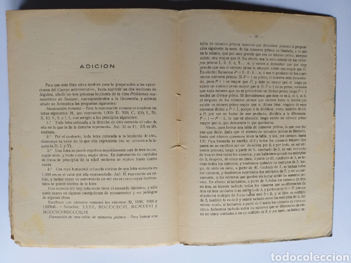Libros de segunda mano de ciencias: Problemas matem&aacute;ticos . Manuel Salazar e Ib&aacute;&ntilde;es. 1926 . . Matenumeros - Foto 16