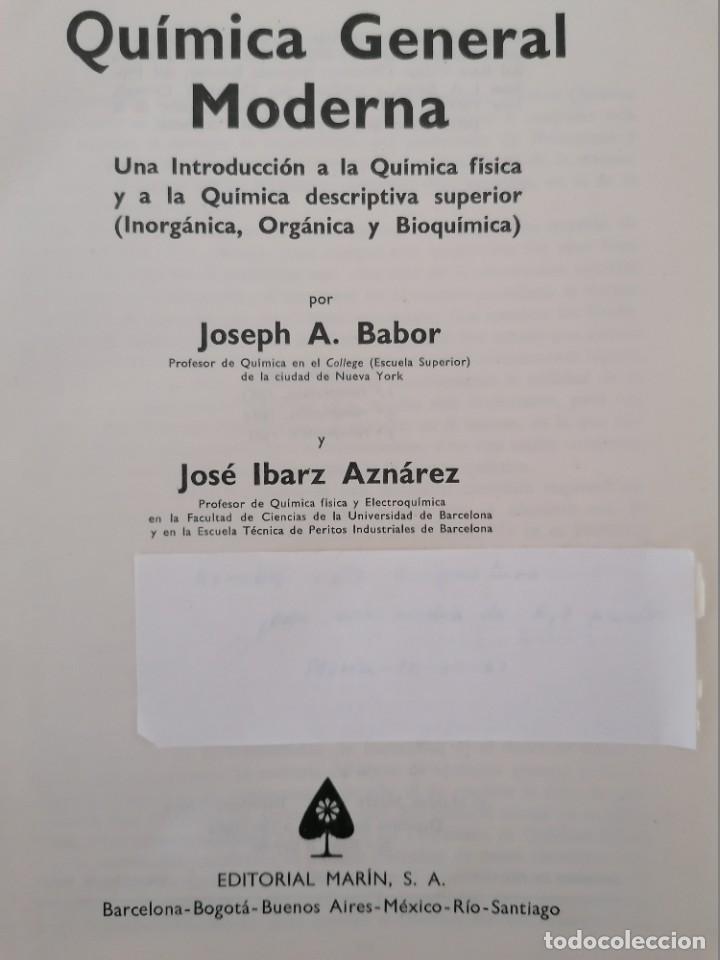 Libros de segunda mano de ciencias: QUIMICA GENERAL MODERNA - Foto 3