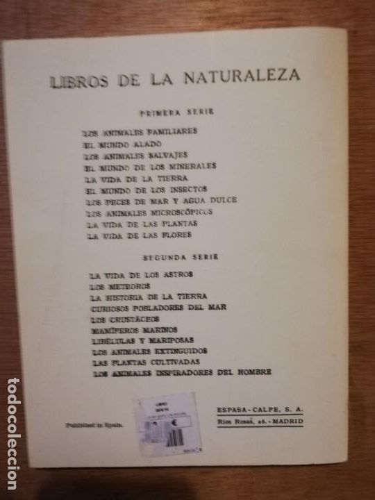 Libros de segunda mano: Los animales salvajes. Espasa Calpe. Facs&iacute;mil - Foto 3