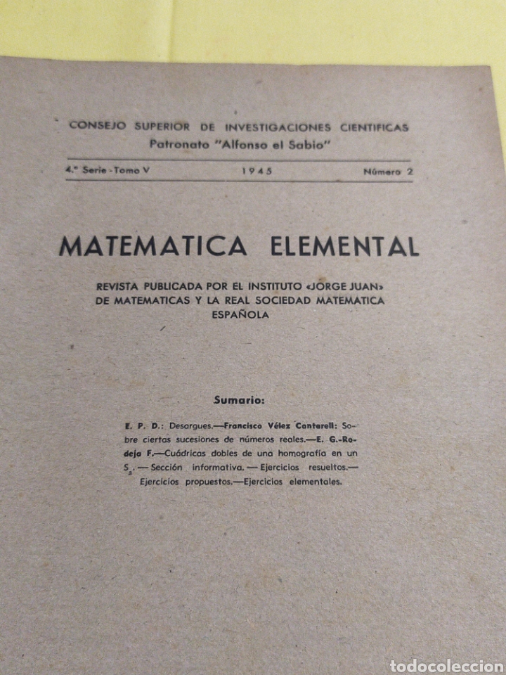 Libros de segunda mano de ciencias: REVISTA MATEMATICA ELEMENTAL - Foto 2