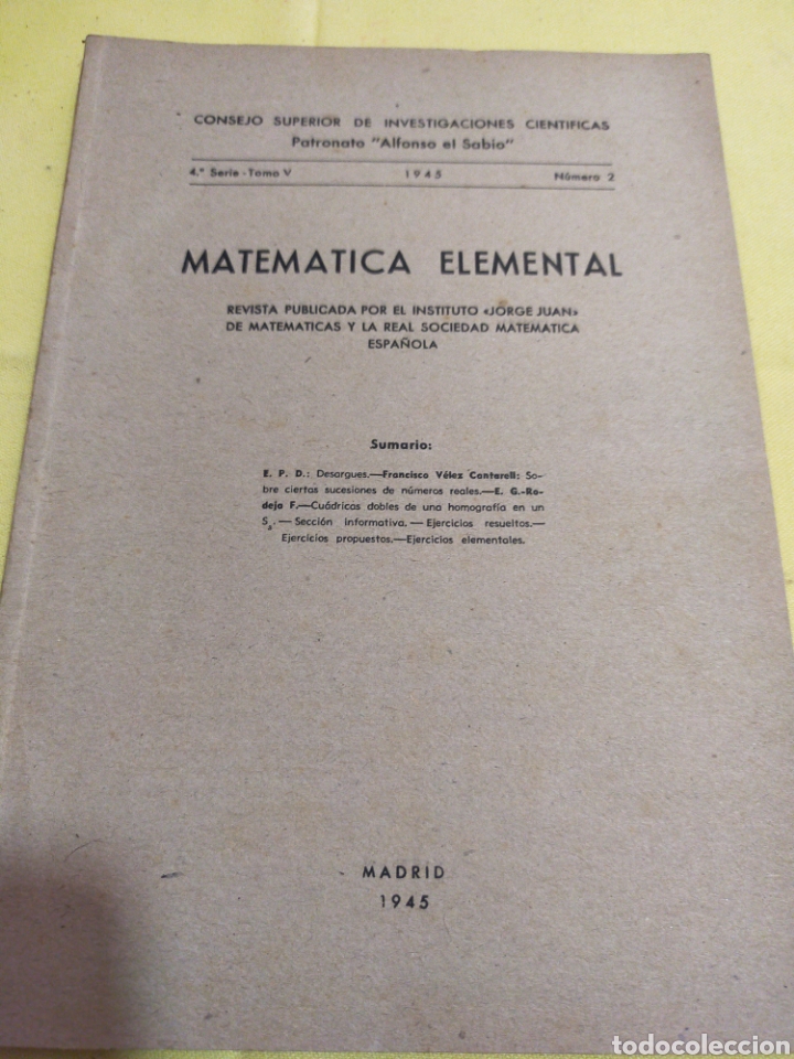 Libros de segunda mano de ciencias: REVISTA MATEMATICA ELEMENTAL - Foto 1