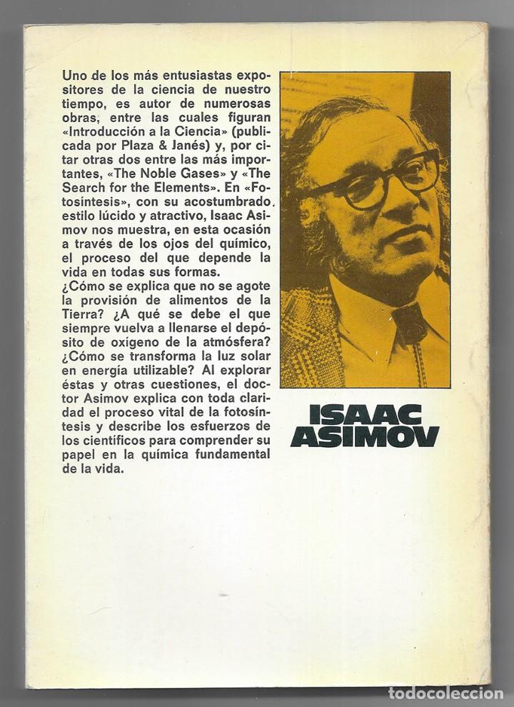 Libros de segunda mano: Fotos&iacute;ntesis. Asmov, Isaac. 1980 - Foto 2