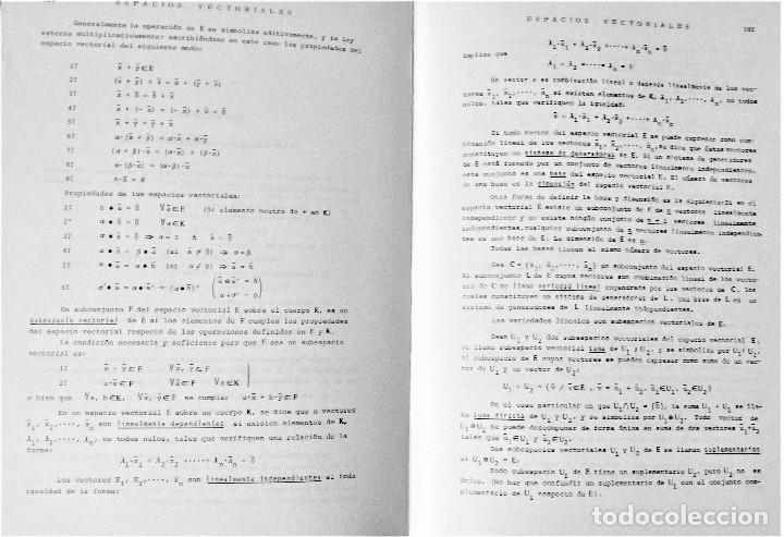 Libros de segunda mano de ciencias: PROBLEMAS DE ALGEBRA LINEAL - TOMO I - E. TEBAR FLORES. - Foto 4