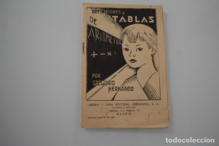 Libros de segunda mano de ciencias: DEFINICIONES Y TABLAS DE ARITM&Eacute;TICA GREGORIO HERNANDO - Foto 1