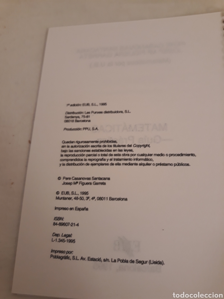 Libros de segunda mano de ciencias: Matematicas. Guia practica. EUB. - Foto 3