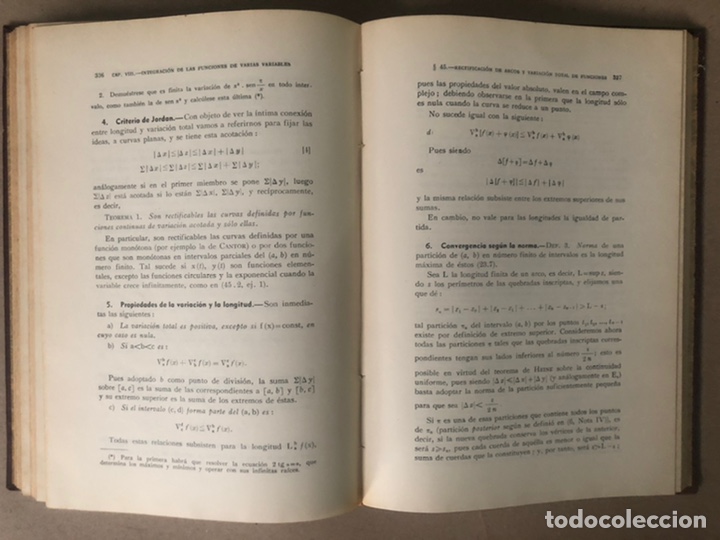 Libros de segunda mano de ciencias: ELEMENTOS DE LA TEOR&Iacute;A DE FUNCIONES. J. REY PASTOR. EDITADO EN 1947 (1&ordf; EDICI&Oacute;N). - Foto 12