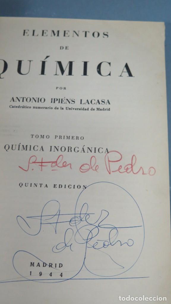 Libros de segunda mano de ciencias: 1944.- ELEMENTOS DE QUIMICA. IPIENS LACASA - Foto 2