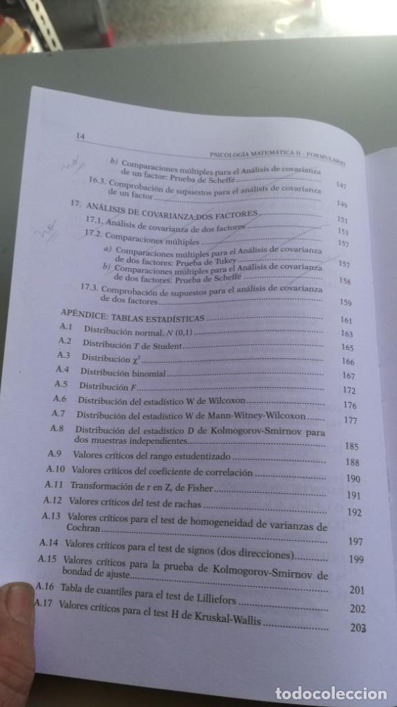 Libros de segunda mano de ciencias: PSICOLOGIA MATEMATICA II - FORMULARIO UNED Z402 - Foto 10