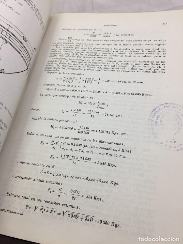 Libros de segunda mano de ciencias: MECANISMOS,CALCULO Y CONSTRUCCION.CELSO MAXIMO DEL COSSO, DOSSAT 1954 MEDIA PIEL - Foto 4