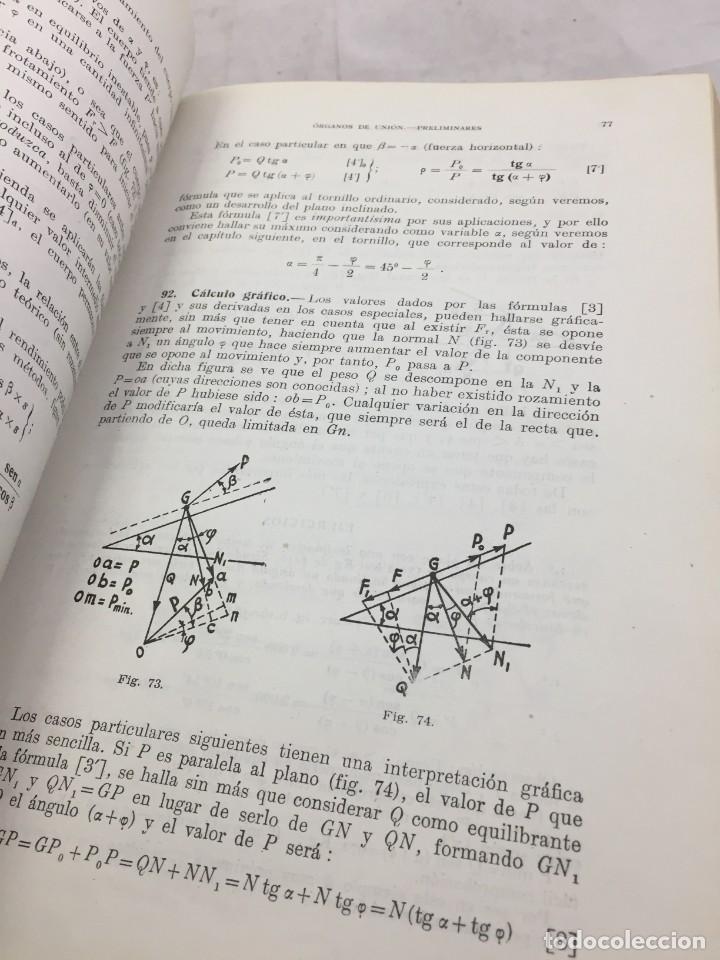 Libros de segunda mano de ciencias: MECANISMOS,CALCULO Y CONSTRUCCION.CELSO MAXIMO DEL COSSO, DOSSAT 1954 MEDIA PIEL - Foto 5