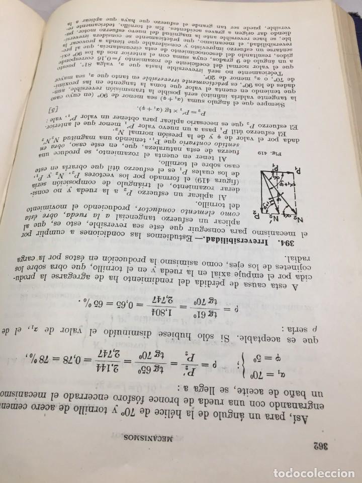 Libros de segunda mano de ciencias: MECANISMOS,CALCULO Y CONSTRUCCION.CELSO MAXIMO DEL COSSO, DOSSAT 1954 MEDIA PIEL - Foto 12