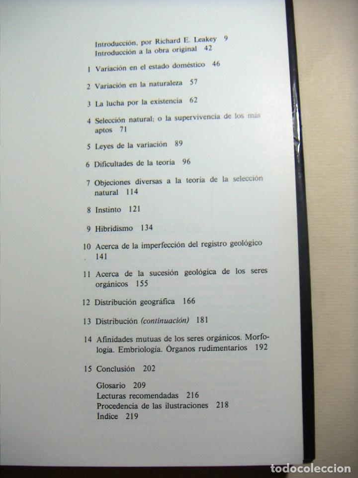 Libros de segunda mano: El Origen de las Especies Charles Darwin 1&ordf; edici&oacute;n 1983. Ediciones Serbal - Foto 3