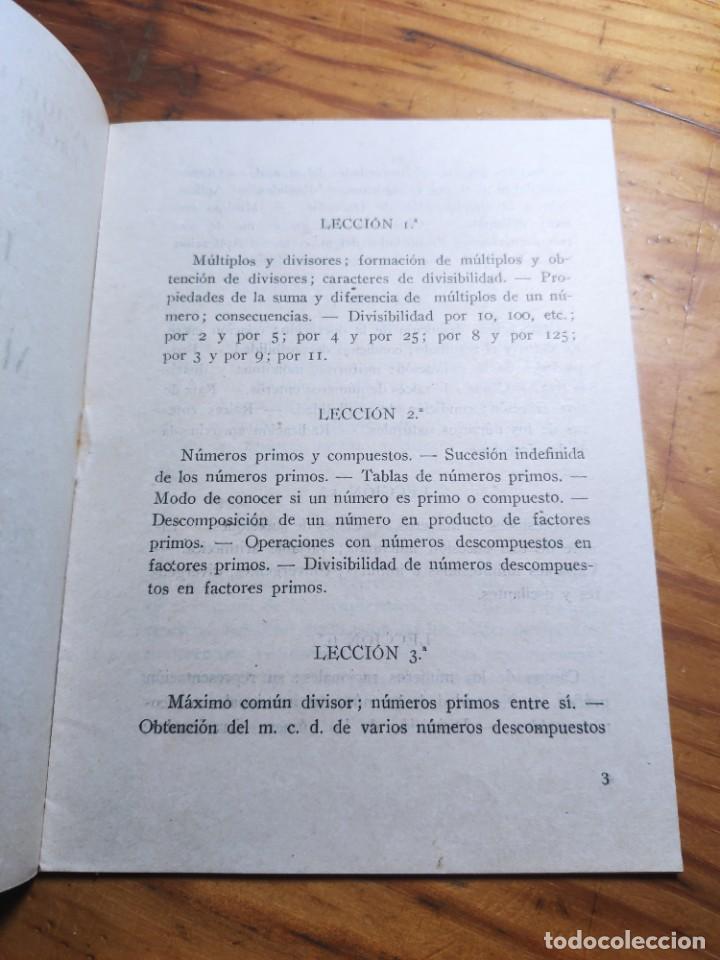 Libros de segunda mano de ciencias: Programa de matem&aacute;ticas. Bachillerato tercer curso. Barcelona 1944. - Foto 3