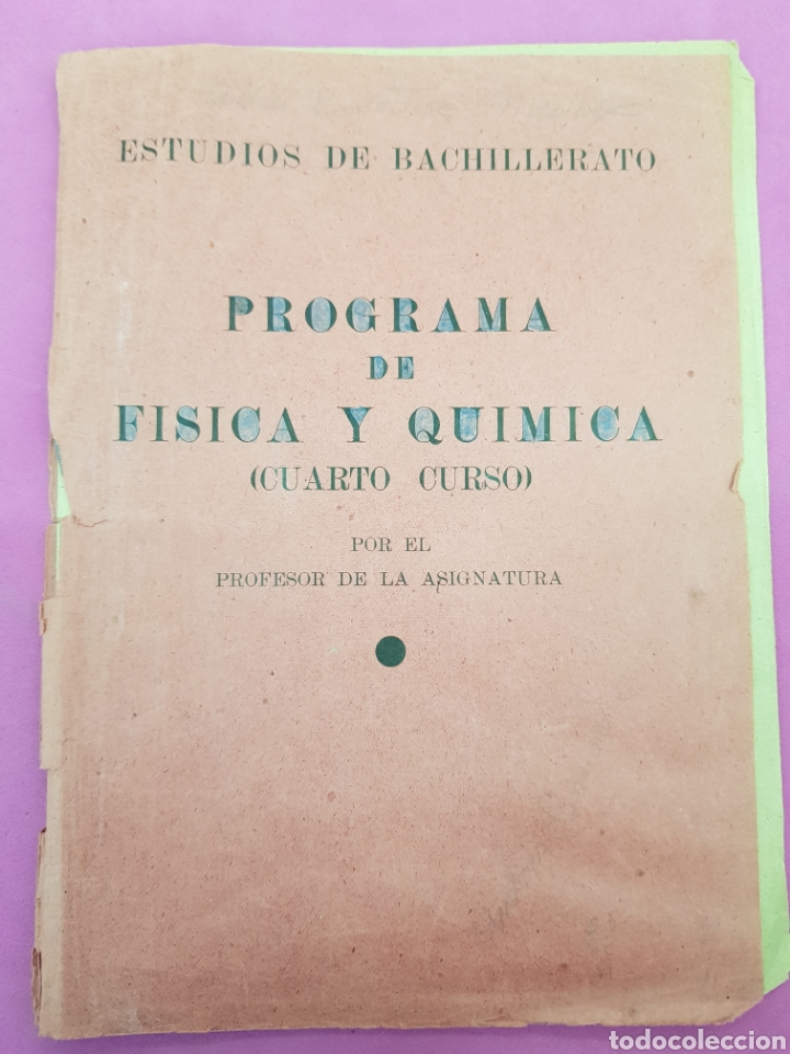 Libros de segunda mano de ciencias: Lote libro de F&iacute;sica y Qu&iacute;mica, Programa y 2 libros de Ejercicios , 1946 - Foto 3