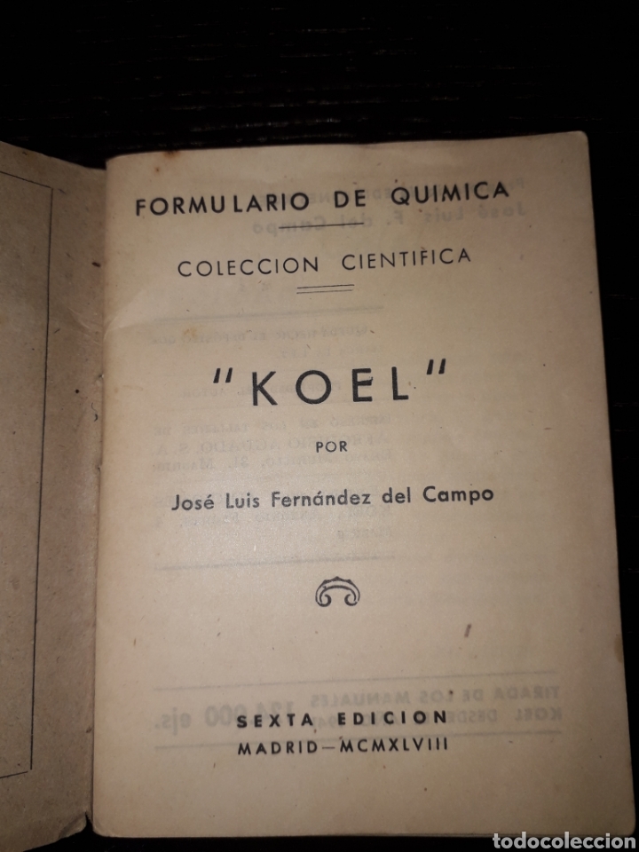 Libros de segunda mano de ciencias: Koel formulario de qu&iacute;mica - Foto 2