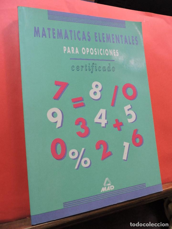 Libros de segunda mano de ciencias: Matem&aacute;ticas elementales para oposiciones. Editorial MAD. Sevilla 1992. - Foto 1