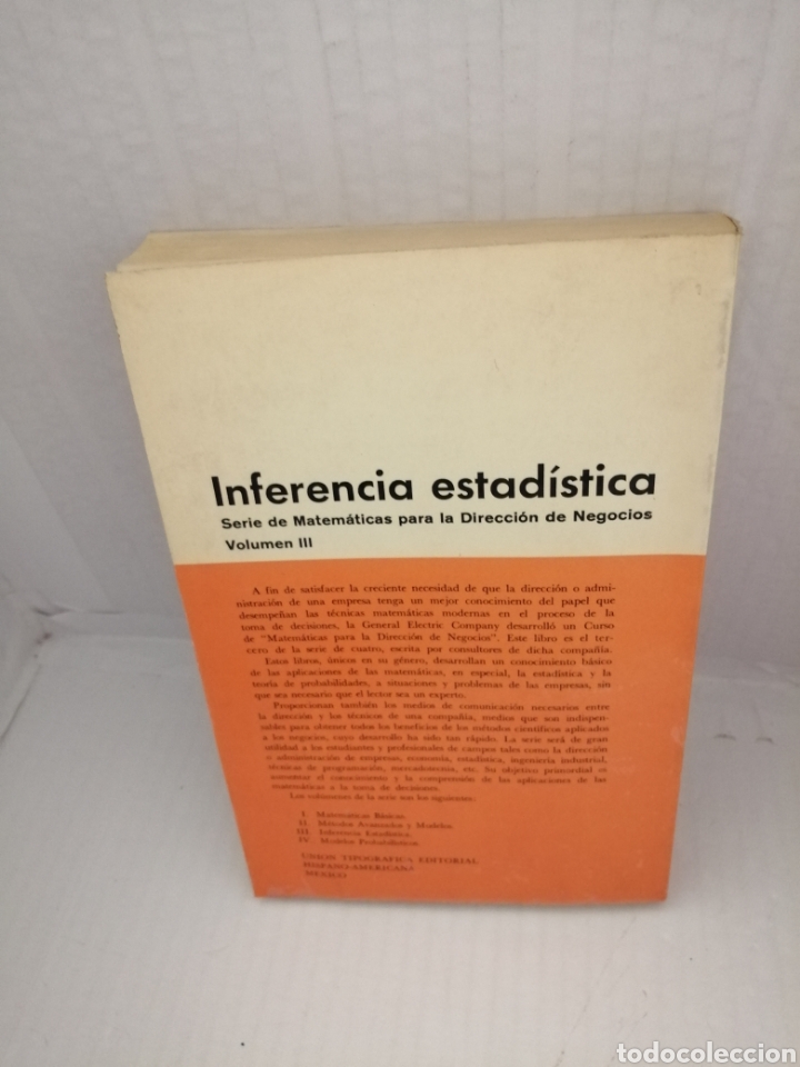 Libros de segunda mano de ciencias: INFERENCIA ESTADISTICA (Primera edici&oacute;n) - Foto 2
