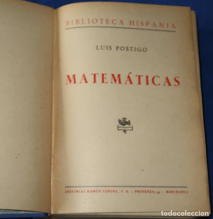 Libros de segunda mano de ciencias: Matem&aacute;ticas - Biblioteca Hispania - Editorial Ram&oacute;n Sopena (1948) - Foto 3