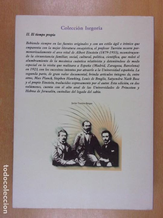 Libros de segunda mano de ciencias: EINSTEIN, II. EL TIEMPO PROPIO / 2002. EDICIONES UNALUNA - Foto 2