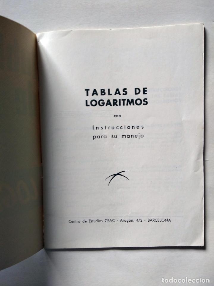 Libros de segunda mano de ciencias: Tablas de logaritmos | CEAC 1959 - Foto 2