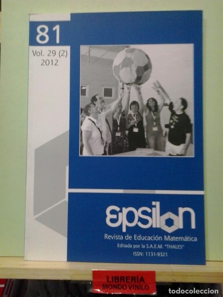 Libros de segunda mano de ciencias: Epsilon, revista de educaci&oacute;n matem&aacute;tica, vol. 29 (2), a&ntilde;o 2012 - Foto 1