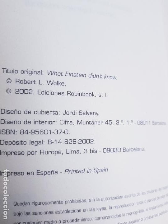 Libros de segunda mano de ciencias: LIBRO-LO QUE EINSTEIN NO SAB&Iacute;A-ROBERT L.WALKE-2002-EXCELENTE ESTADO - Foto 6