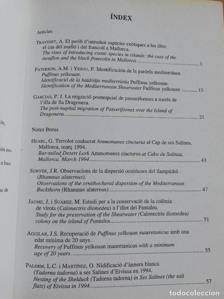 Libros de segunda mano: ANUARI ORNITOL&Ograve;GIC DE LES BALEARS, VOLUM 9 (ANY 1994) - Foto 2