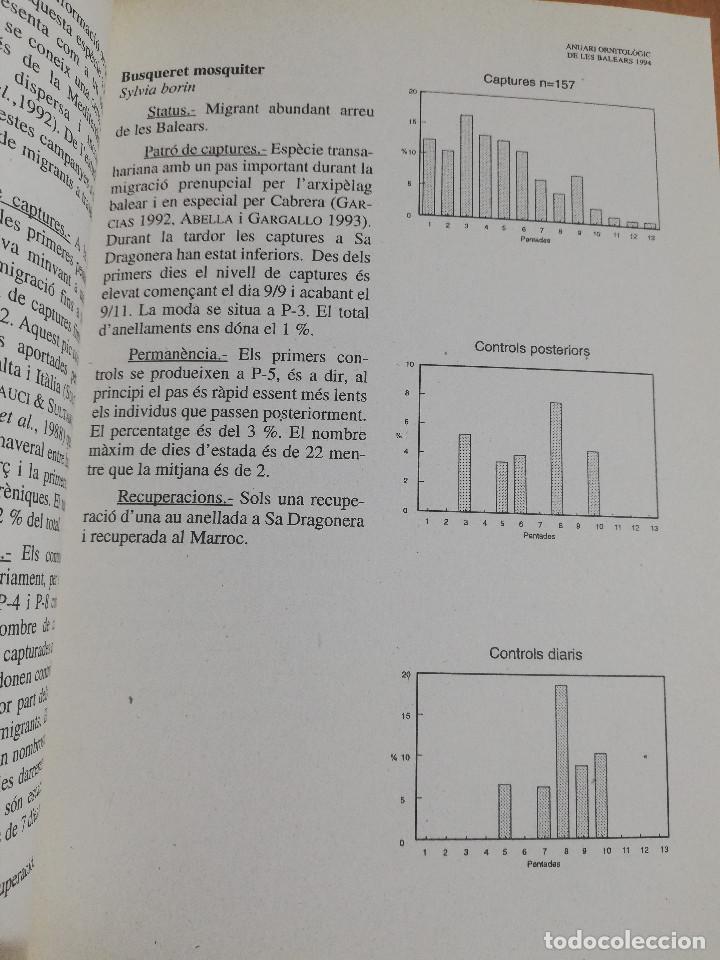 Libros de segunda mano: ANUARI ORNITOL&Ograve;GIC DE LES BALEARS, VOLUM 9 (ANY 1994) - Foto 7