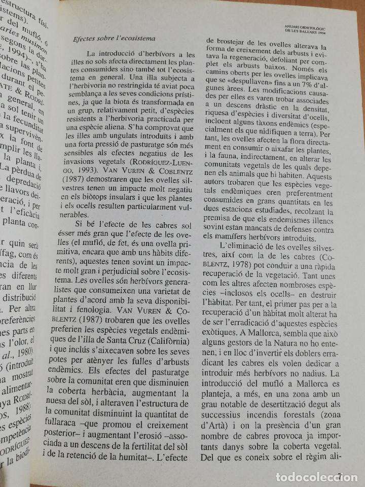 Libros de segunda mano: ANUARI ORNITOL&Ograve;GIC DE LES BALEARS, VOLUM 9 (ANY 1994) - Foto 9