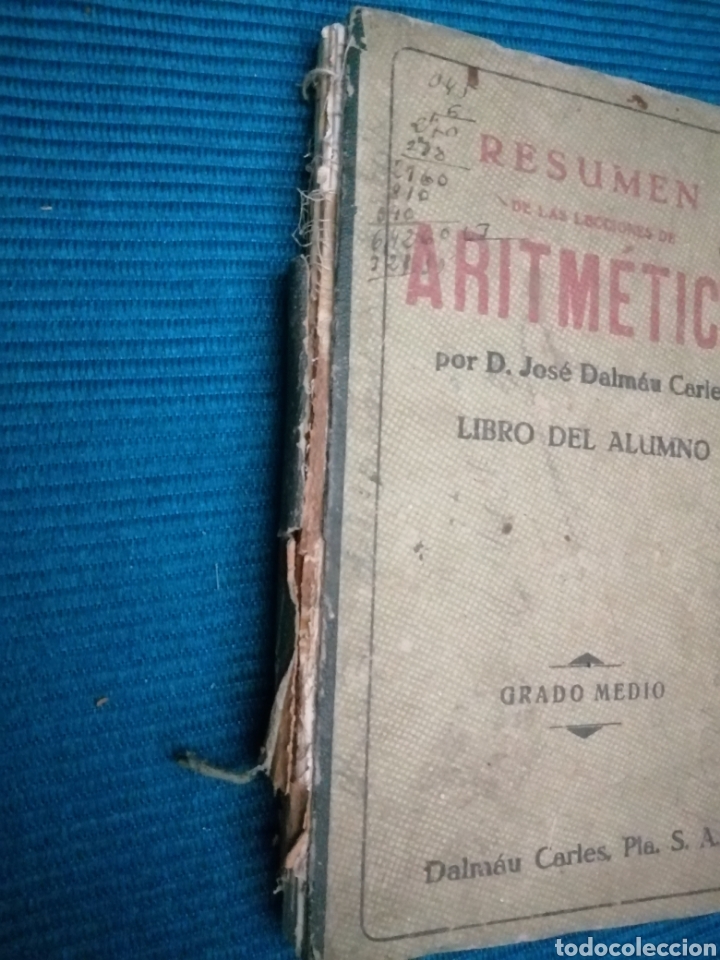Libros de segunda mano de ciencias: RESUMEN LECCIONES ARITM&Eacute;TICA, 1943. - Foto 2