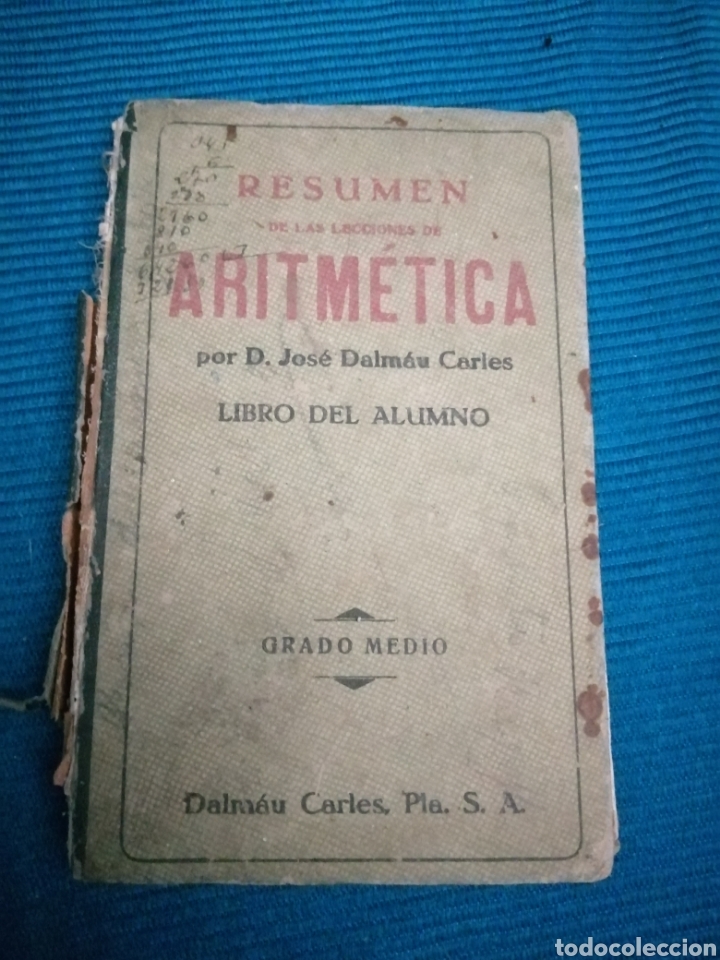 Libros de segunda mano de ciencias: RESUMEN LECCIONES ARITM&Eacute;TICA, 1943. - Foto 1