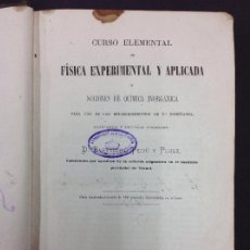Libros de segunda mano de Ciencias: CURSO ELEMENTAL DE FISICA EXPERIMENTAL Y APLICADA PARA USO DE LAS UNIVERSIDA 1EDICION 1872
