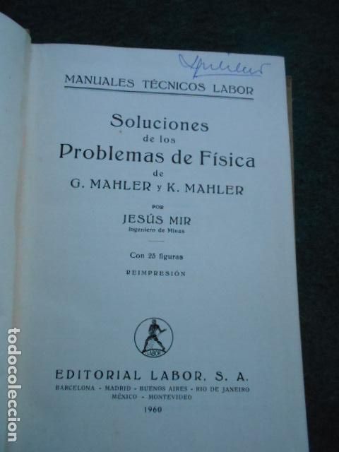 Libros de segunda mano de ciencias: SOLUCIONES A LOS PROBLEMAS DE FISICA LABOR - Foto 1