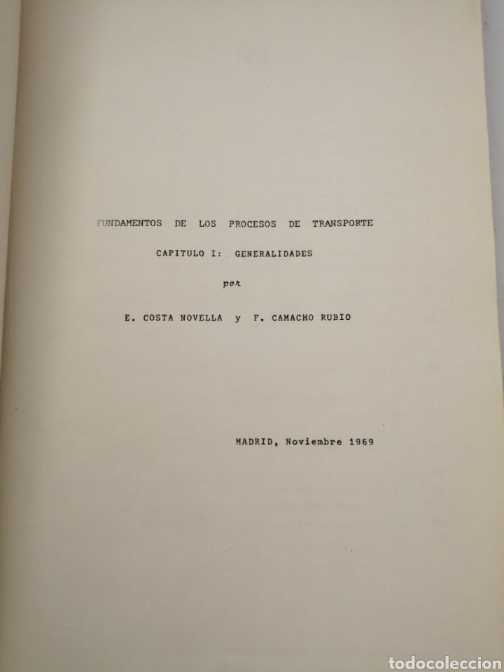 Libros de segunda mano de ciencias: FUNDAMENTOS DE LOS PROCESOS DE TRANSPORTE - Foto 3
