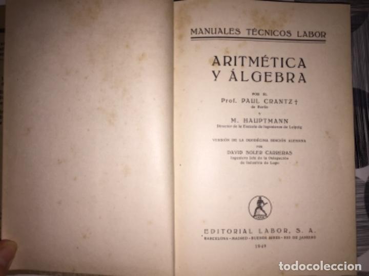Libros de segunda mano de ciencias: Aritm&eacute;tica y &aacute;lgebra. Prof. Paul Crantz - Foto 2