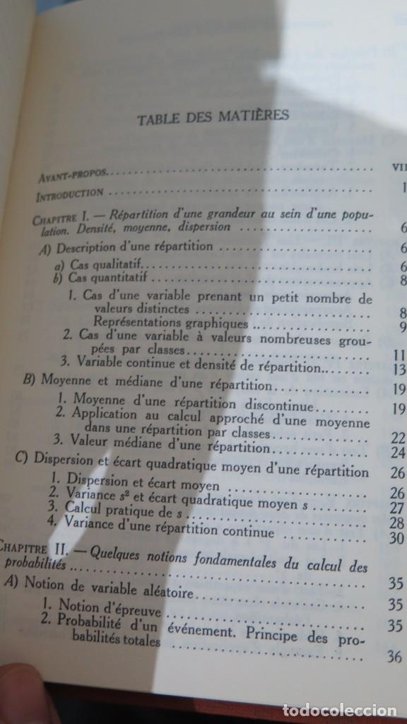Libros de segunda mano de ciencias: PRINCIPES DE STATISTIQUE MATHEMATIQUE. TORTRAT - Foto 2