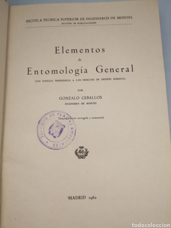 Libros de segunda mano: Elementos de Entomolog&iacute;a General (tercera edici&oacute;n corregida y aumentada) - Foto 3