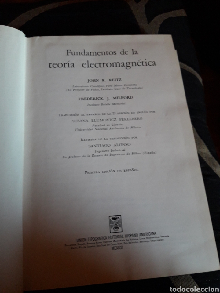 Libros de segunda mano de ciencias: Fundamentos de la teor&iacute;a Electromagn&eacute;tica, primera edici&oacute;n en espa&ntilde;ol - Foto 3