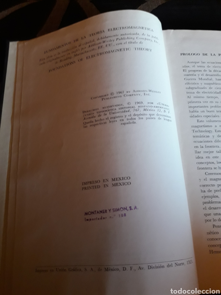 Libros de segunda mano de ciencias: Fundamentos de la teor&iacute;a Electromagn&eacute;tica, primera edici&oacute;n en espa&ntilde;ol - Foto 4