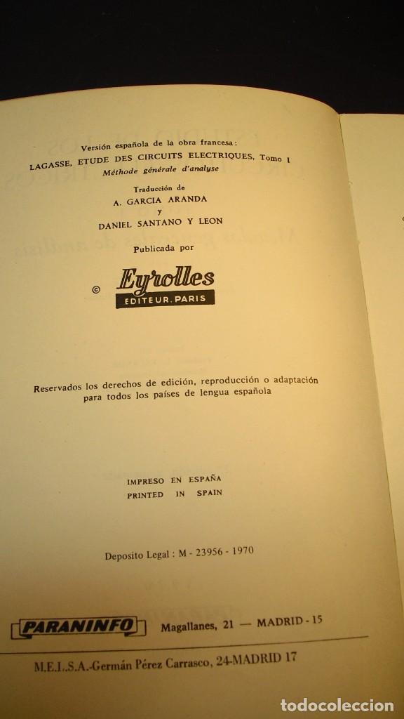 Libros de segunda mano de ciencias: Estudio de los Circuitos El&eacute;ctricos J. Lagasse Tomo 1 - Foto 3