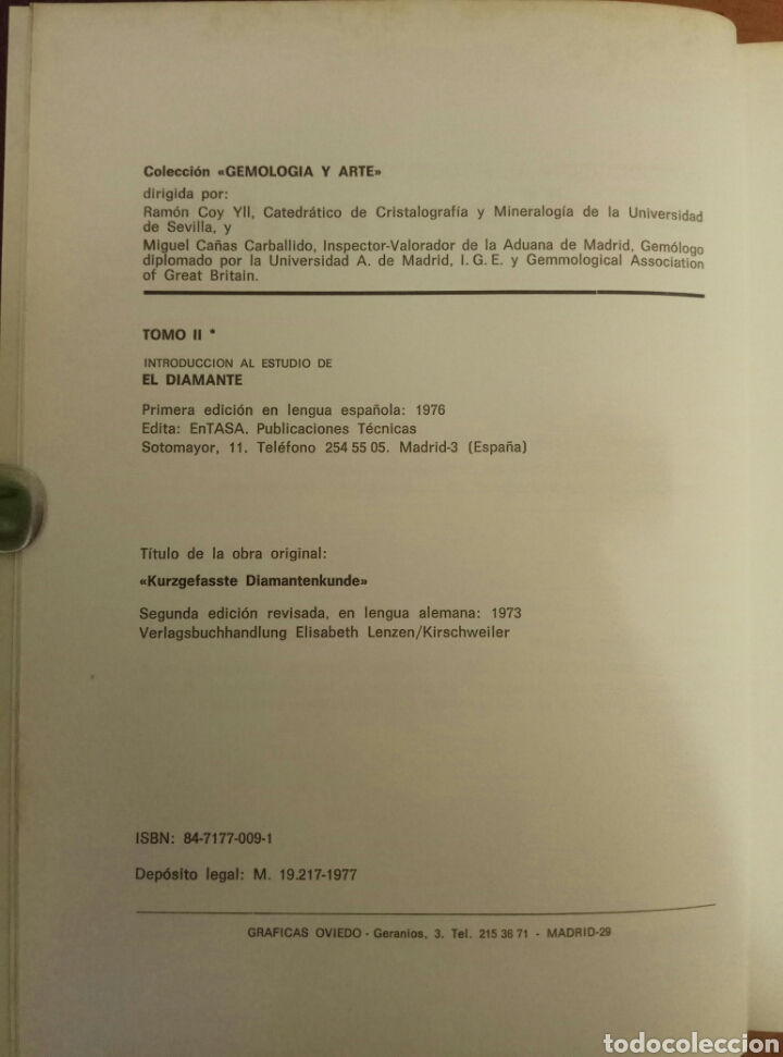 Libros de segunda mano: Tomo II Introducci&oacute;n al estudio del diamante - Foto 3